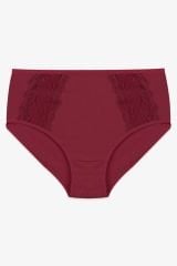 Kadın 3'lü Pamuklu Yan Dantelli Yüksek Bel Curve Külot