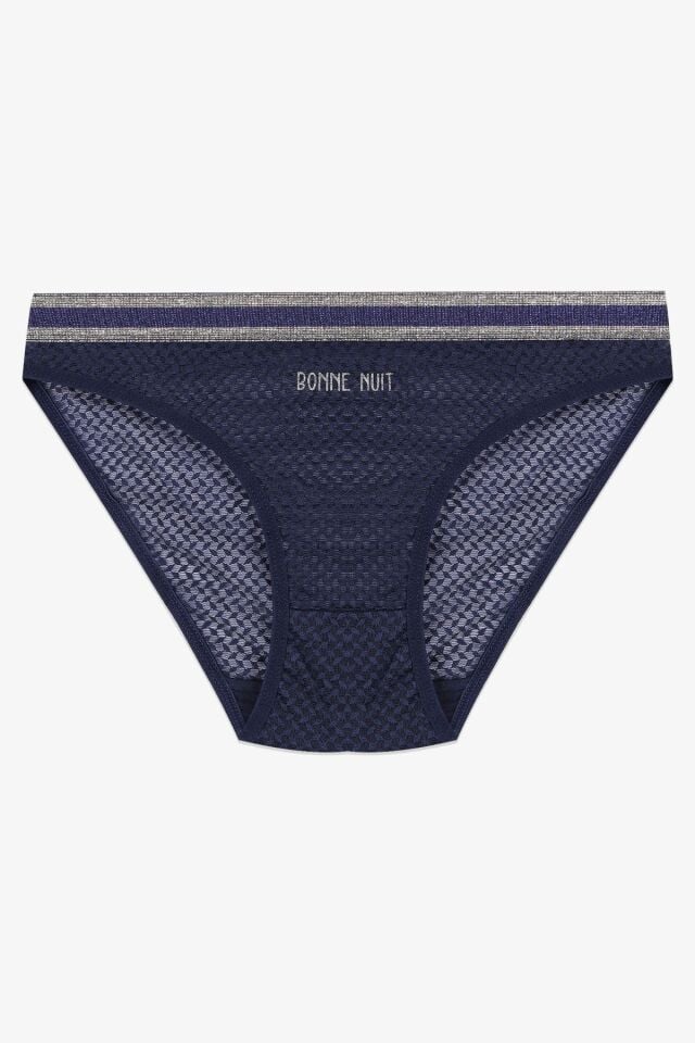 Kadın 3'lü Dantelli - Baskılı Külot Siyahlacivertmor - M - Siyahlacivertmor - M