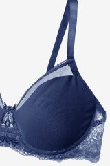 Sevgililer Günü Temalı Kadın Tül Detaylı Dolgusuz Toparlayıcı Minimizer Sütyen