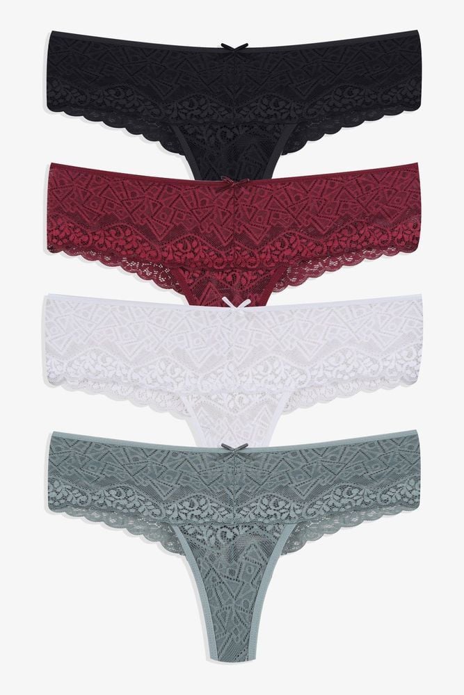 Kadın 4'lü Dantelli Tanga