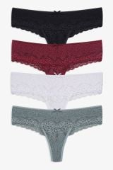 Kadın 4'lü Dantelli Tanga