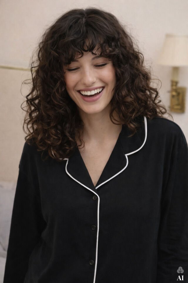 Kadın Viskon - Yumuşak Dokulu Düğmeli Biyeli Bol Paça Pijama Takımı Siyah - XL