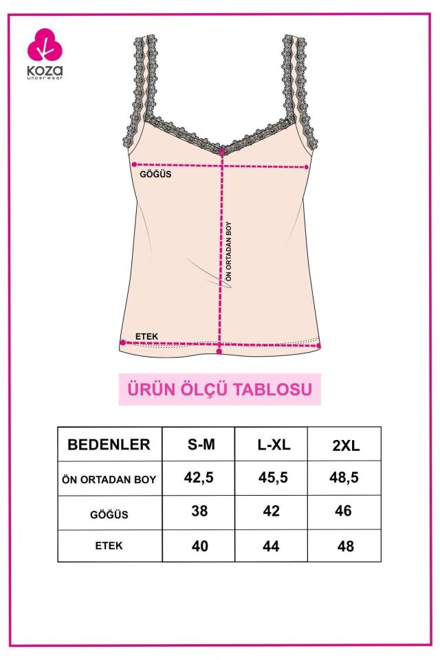 Kadın 2'li Dantel Askılı Atlet Siyah - S/M - Sıyah - S/M