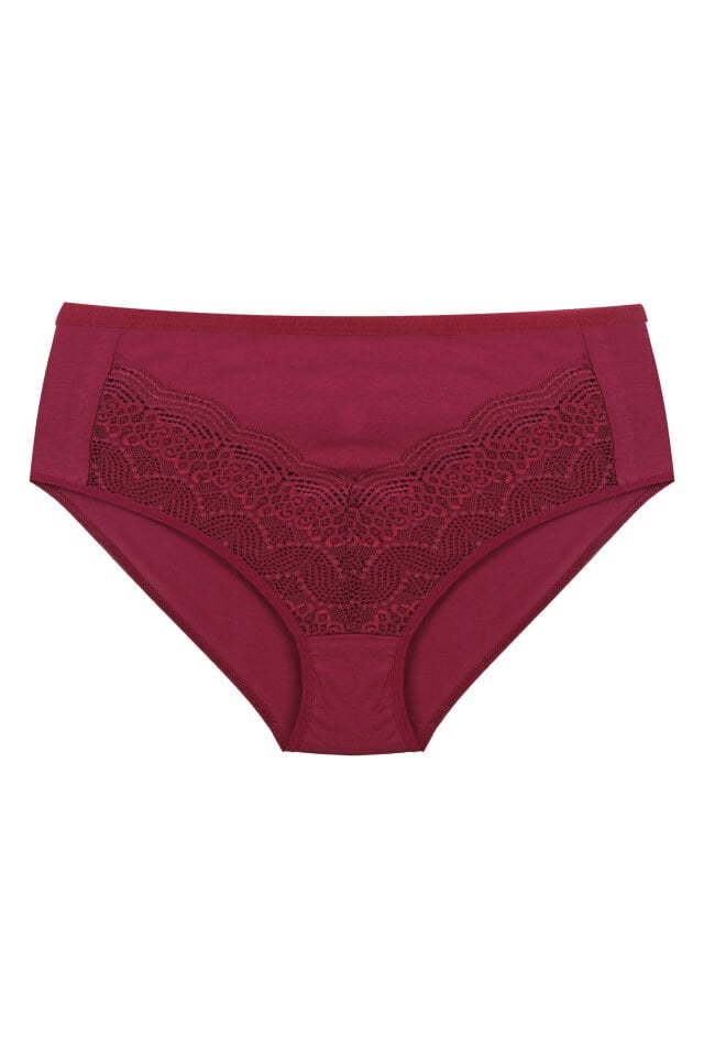 Kadın 3'lü Geniş Kenarlı Dantelli Pamuklu Fitilli Külot Siyah - Ekru