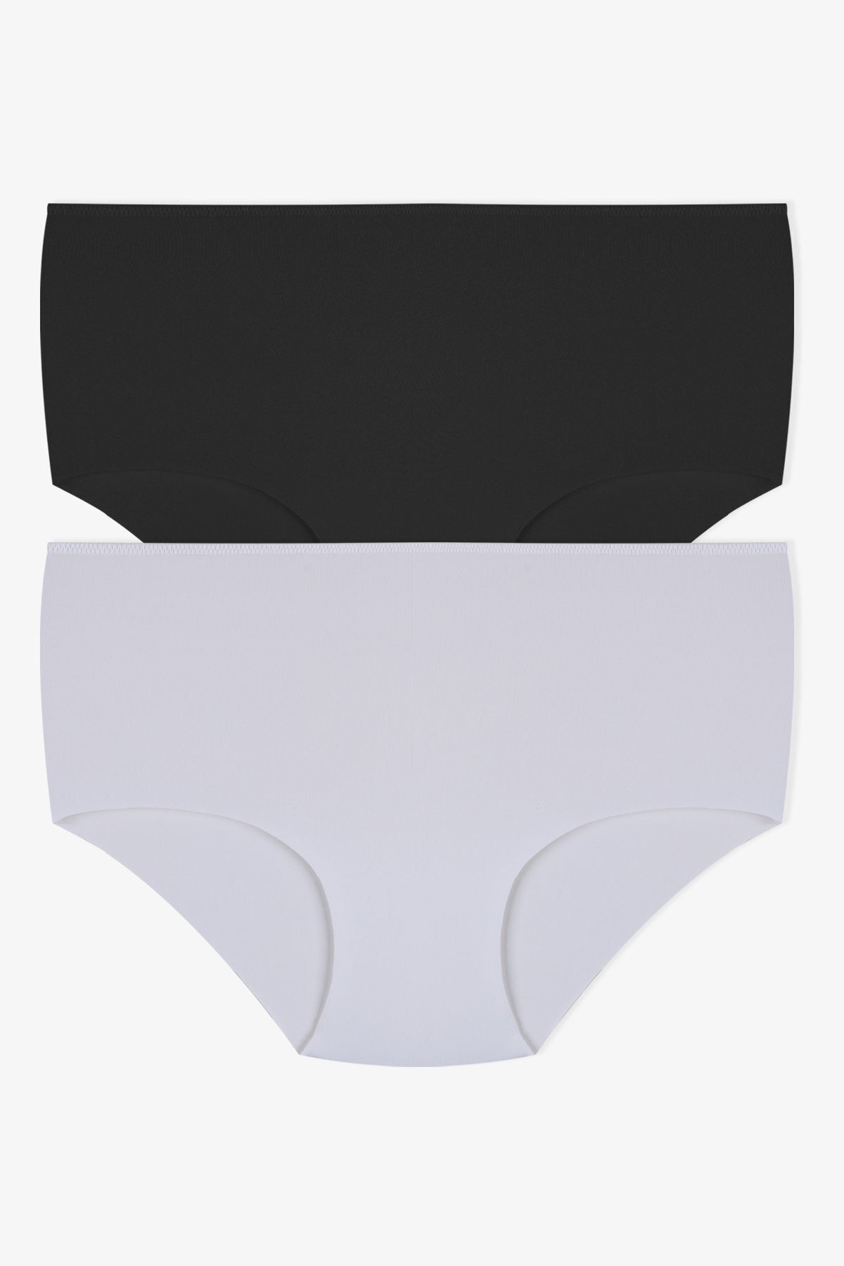 Kadın 2'li Kıl Lastikli Lazer Kesim Ekstra Yüksek Bel Külot