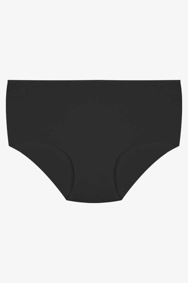 Kadın 2'li Kıl Lastikli Lazer Kesim Ekstra Yüksek Bel Külot KO5800LZR-1 Siyah-Beyaz - XL/2XL