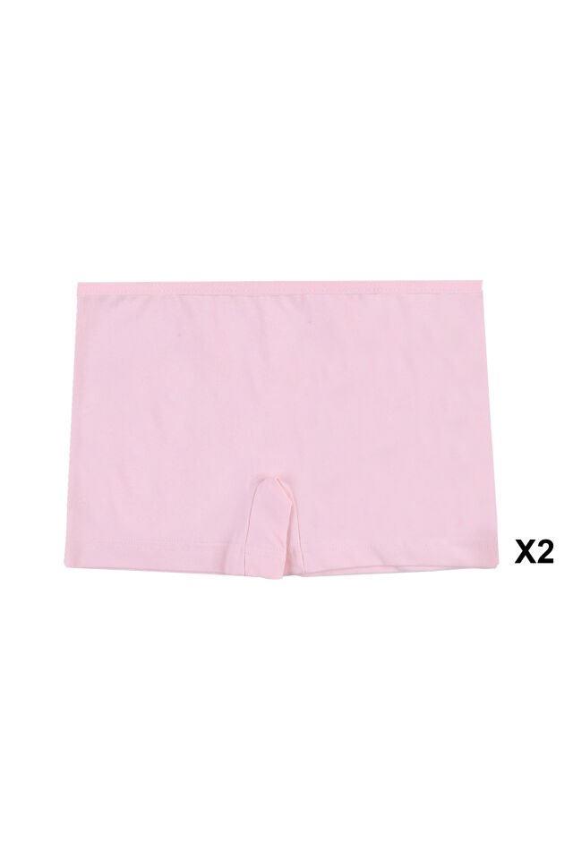Kız Çocuk Pamuklu 6'lı Baskılı Boxer Pembe - Kahverengi - 5-7 Yaş