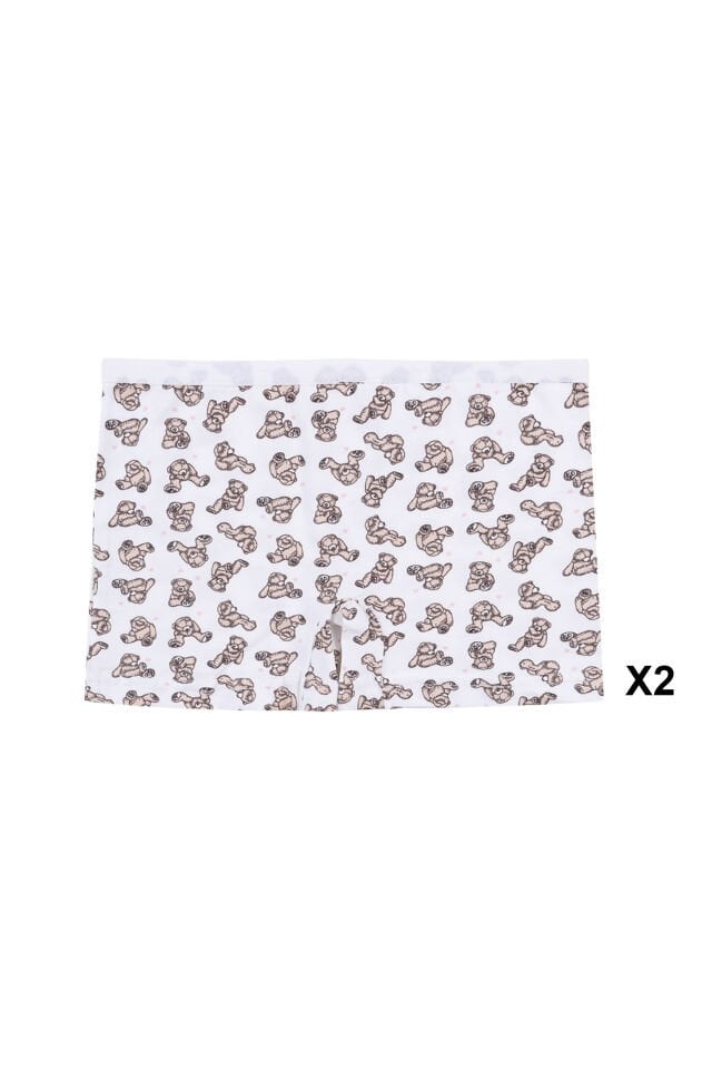 Kız Çocuk Pamuklu 6'lı Baskılı Boxer Pembe - Kahverengi - 7-9 Yaş