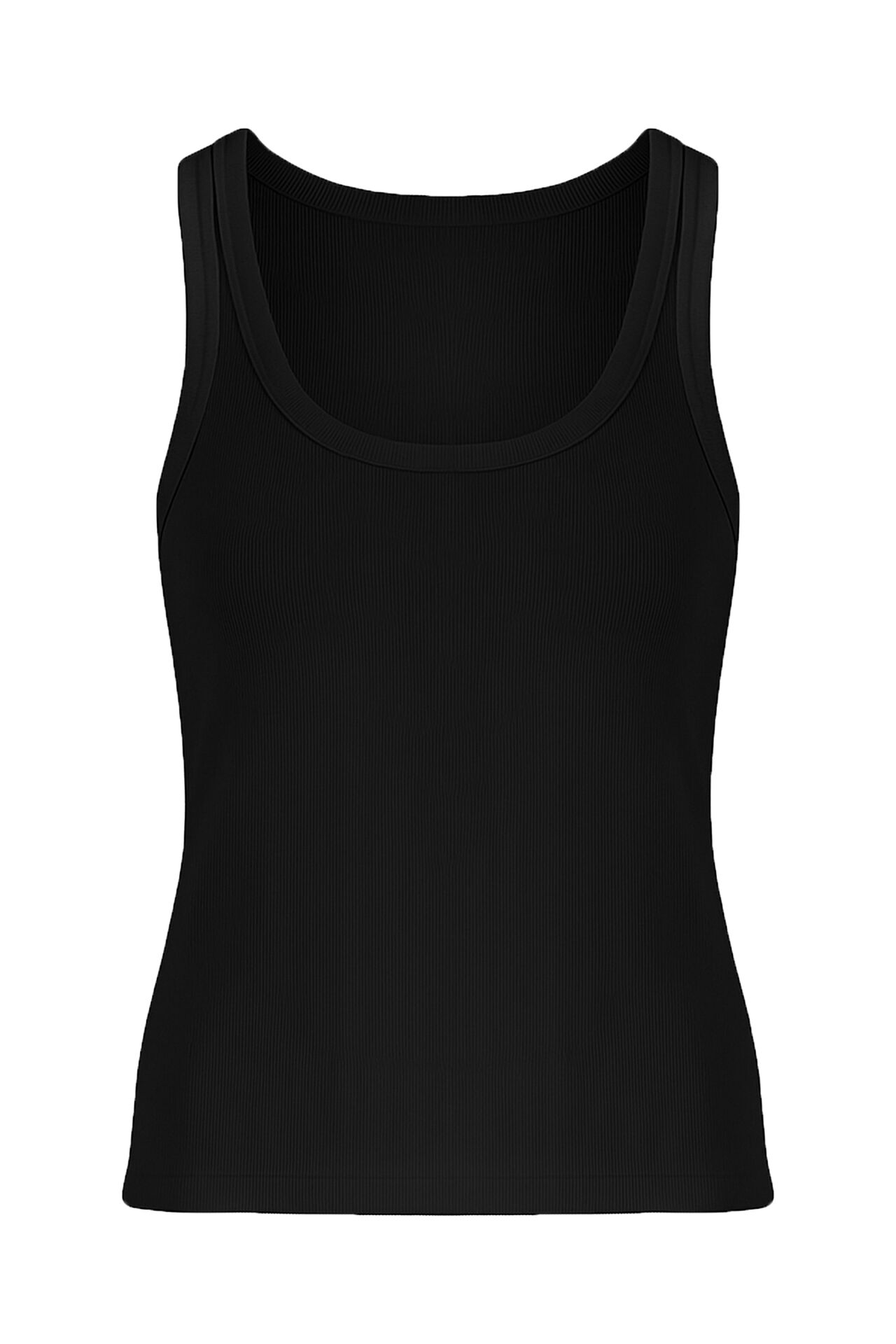 Kadın Pamuklu U Yaka Kaşkorse Atlet Siyah - 2XL