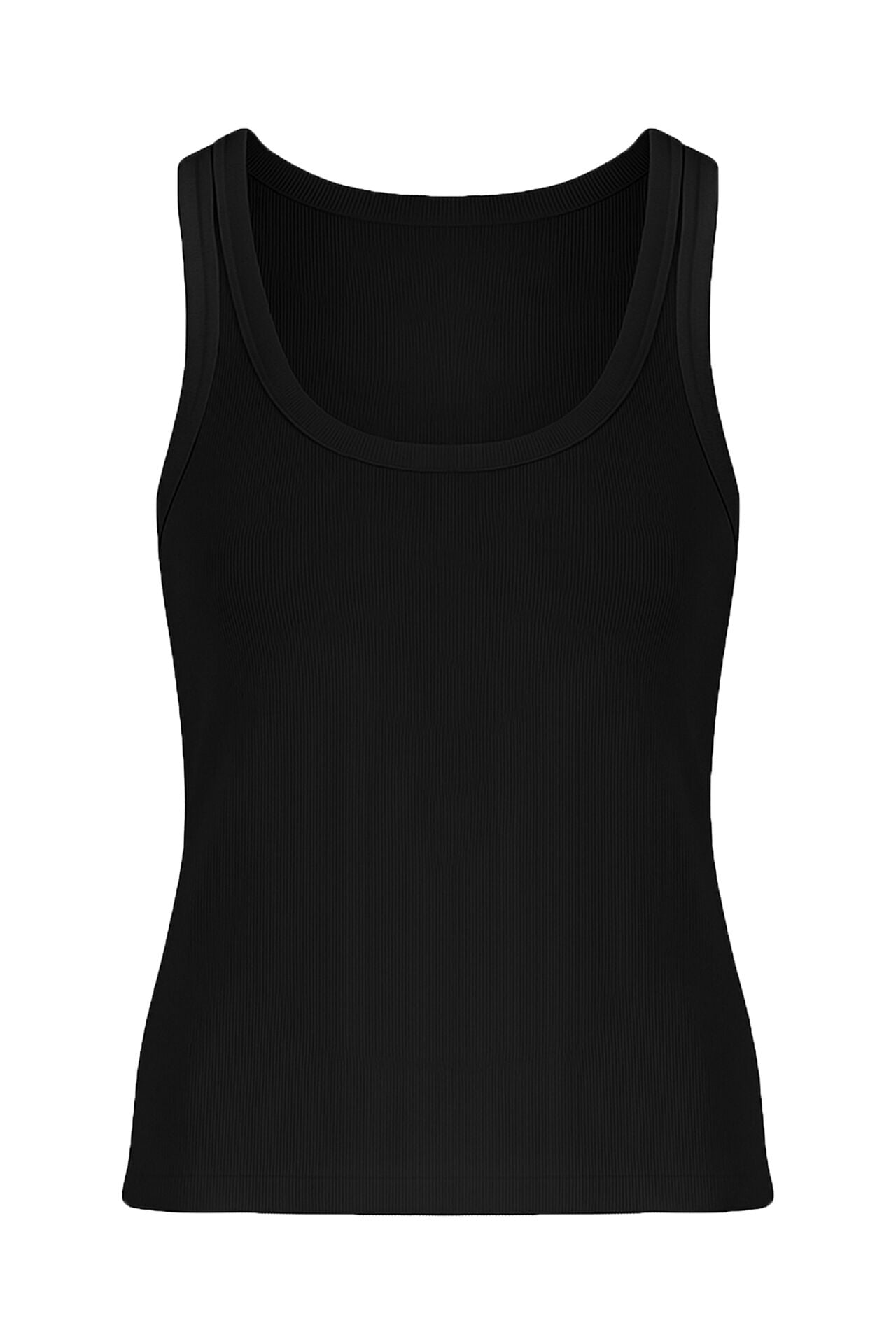 Kadın Pamuklu U Yaka Kaşkorse Atlet Siyah - 2XL