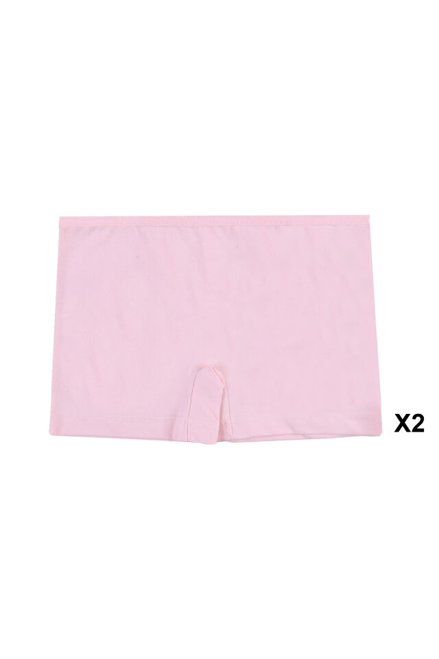 Kız Çocuk Pamuklu 6'lı Baskılı Boxer Pembe - Kahverengi - 9-11 Yaş
