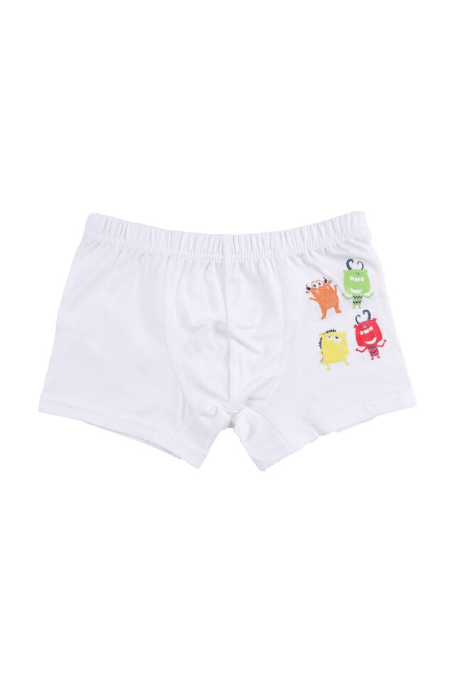Erkek Çocuk Pamuklu 5'li Baskılı Boxer Mavi - Beyaz - 3-5 Yaş