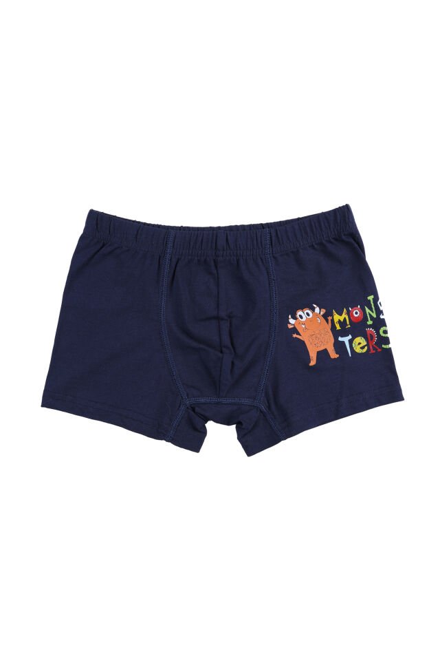 Erkek Çocuk Pamuklu 5'li Baskılı Boxer Mavi - Beyaz - 5-7 Yaş