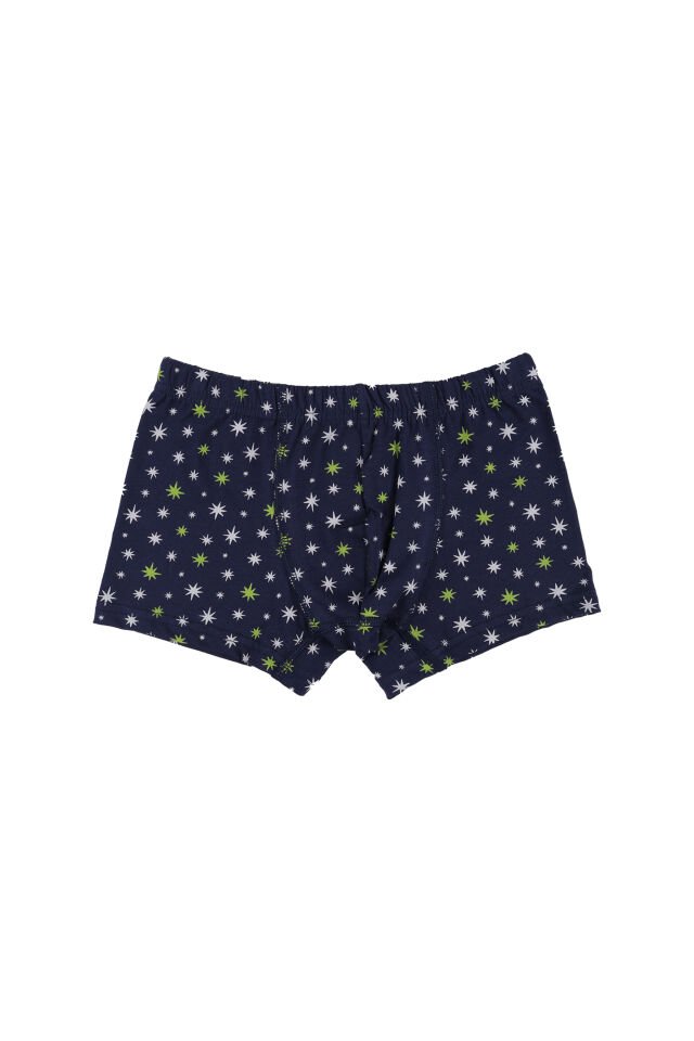 Erkek Çocuk Pamuklu 5'li Baskılı Boxer Lacivert - Gri - 3-5 Yaş