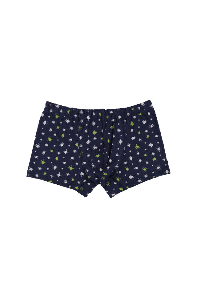 Erkek Çocuk Pamuklu 5'li Baskılı Boxer Lacivert - Gri - 7-9 Yaş