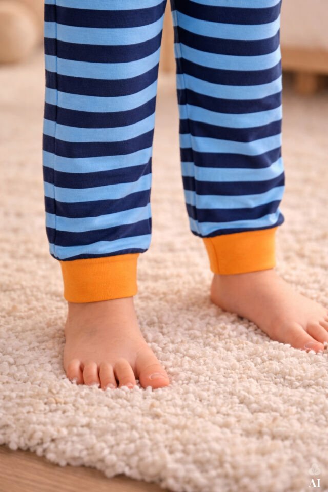 Erkek Çocuk Pamuklu Çizgili Baskılı Kısa Kollu Uzun Alt Pijama Takımı Mavi - Turuncu - 9-10 Yaş