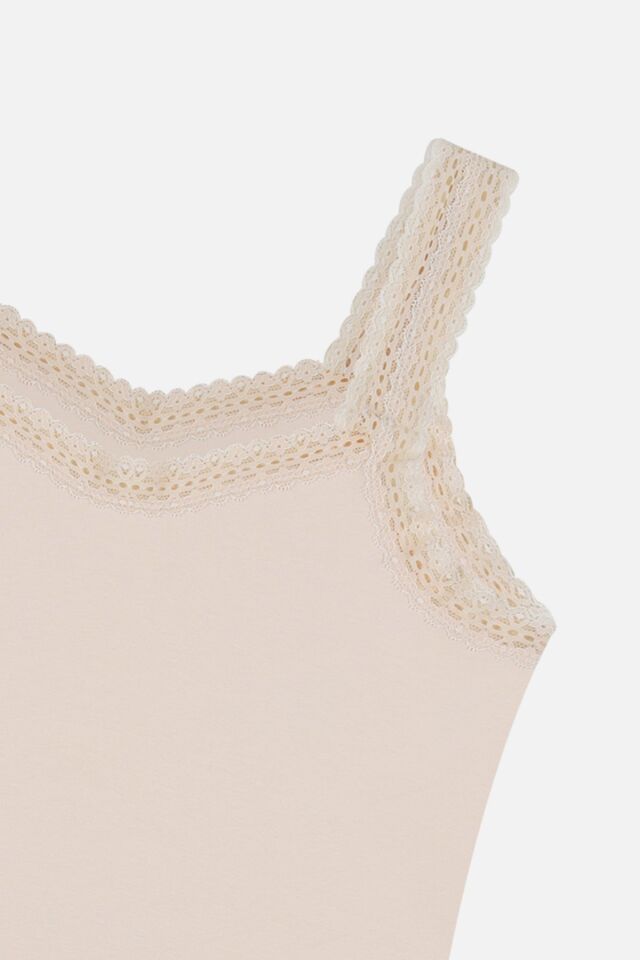 Kadın 2'li Dantel Askılı Atlet Ten - L/XL - Ten - L/XL