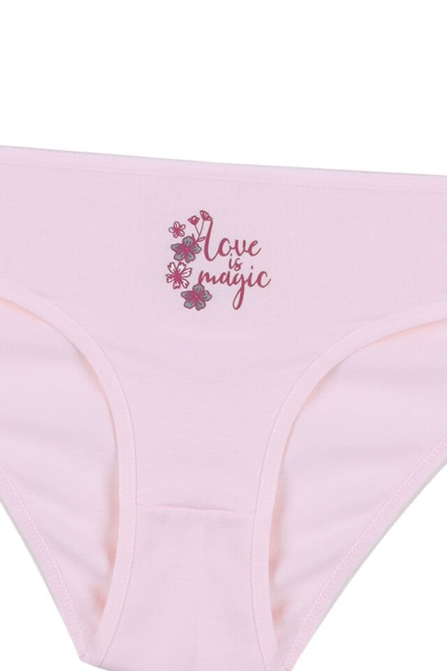 Kadın 3'lü Pamuklu Basic Külot Ekru - Pembe - L - XL