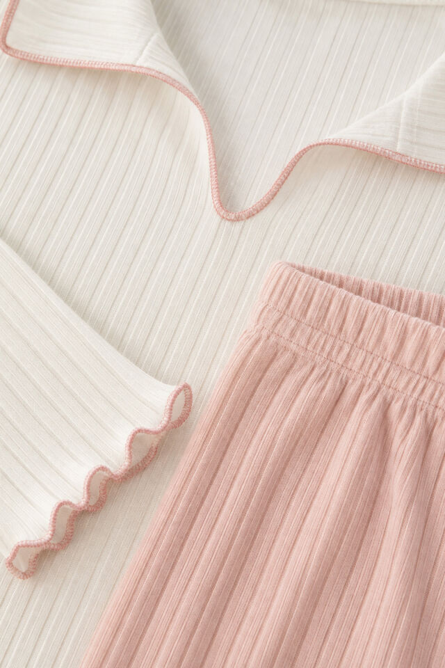 Kadın Soft Touch Fitilli Uzun Kollu Pijama Takımı XL