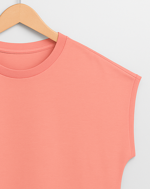 Genç Kız Pamuklu Oversize Kısa Kollu Crop Tshirt 15-16 Yaş - Pembe