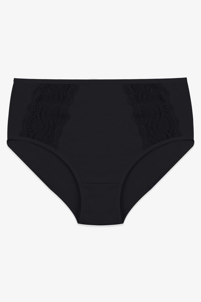 Kadın 3’lü Dantel Detaylı Pamuklu Külot XL/2XL - Çok Renkli