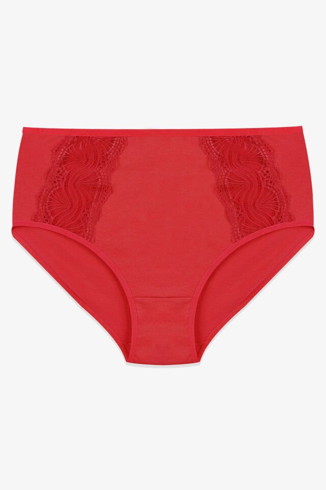 Kadın 3’lü Dantel Detaylı Pamuklu Külot XL/2XL - Çok Renkli