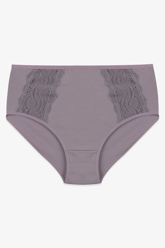 Kadın 3’lü Dantel Detaylı Pamuklu Külot XL/2XL - Çok Renkli