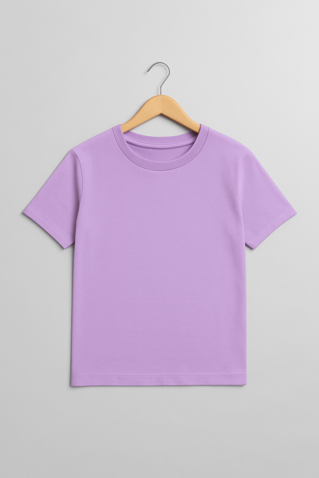 Genç Kız Pamuklu Oversize Kısa Kollu Tshirt 15-16 Yaş - Lila