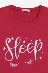 Kadın Kısa Kollu Pamuklu Çizgili Pijama Takımı