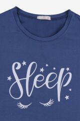 Kadın Kısa Kollu Pamuklu Çizgili Pijama Takımı