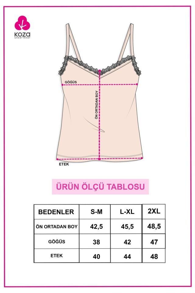 Kadın 2'li Ip Askılı Dantelli - Ayar Halkalı Atlet Siyahyesil - 2XL - Siyahyesil - 2XL