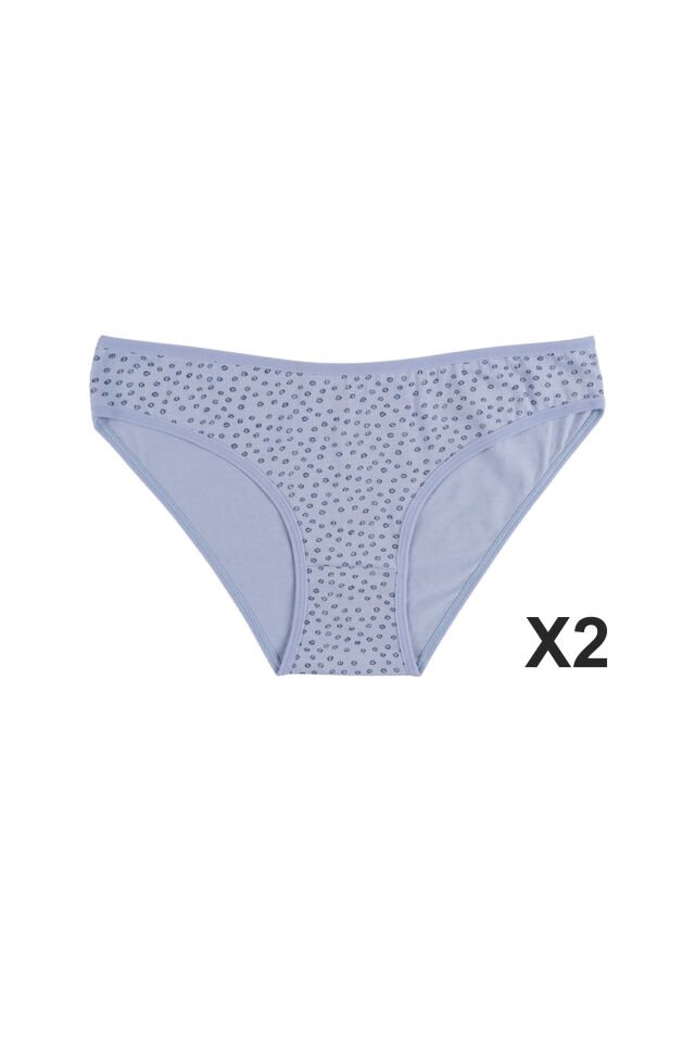 Kadın 3'lü Pamuklu Basic Külot Lacivert - Mavi - L - XL