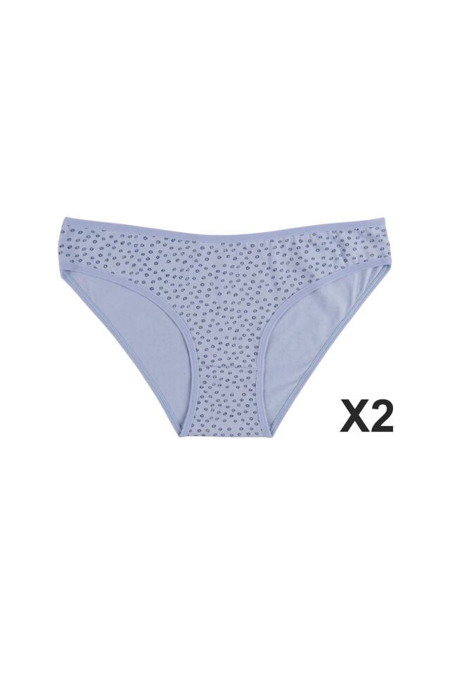 Kadın 3'lü Pamuklu Basic Külot Lacivert - Mavi - L - XL