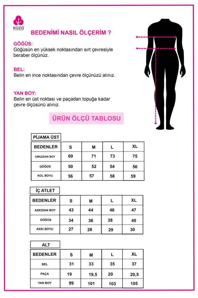3'lü Çizgili Pamuklu Pijama Takımı Bordo - Pembe - XL