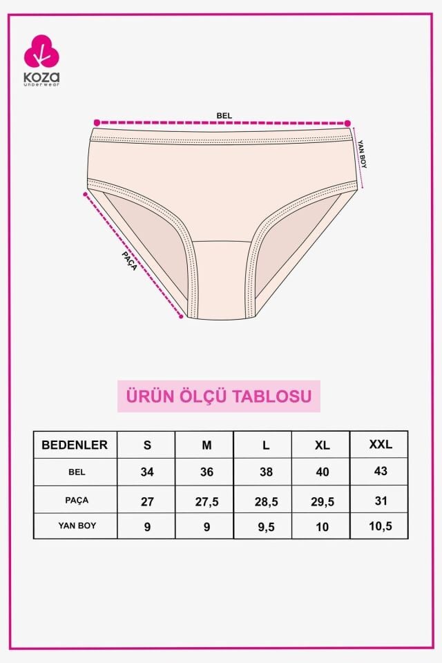 Kadın Pamuklu 5'li Basic Hipster Külot KO6000KTL-1 Ten - M