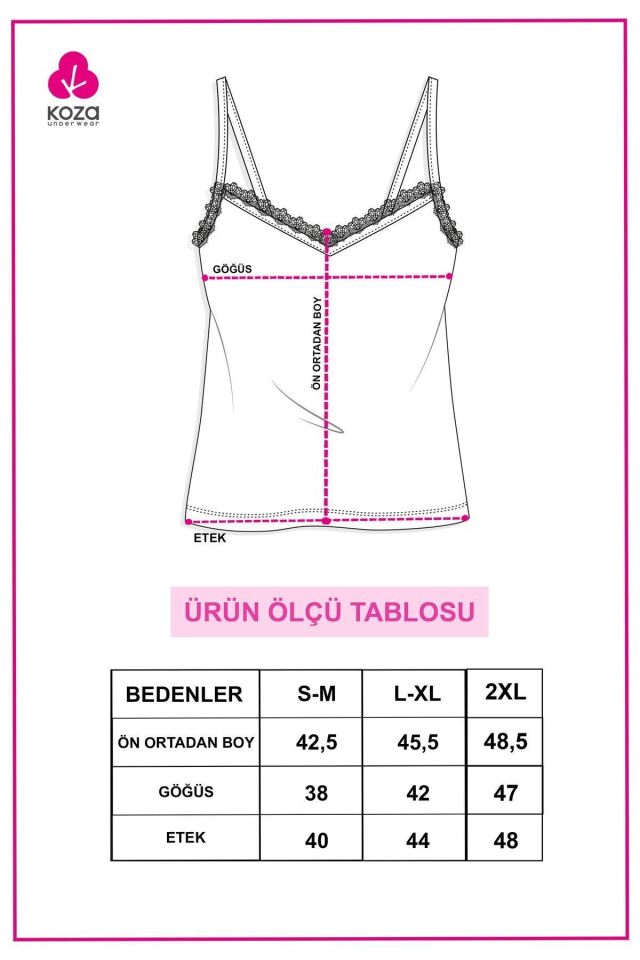 Kadın 2'li Ip Askılı Dantelli - Ayar Halkalı Atlet Siyahbeyaz - L/XL - Siyahbeyaz - L/XL