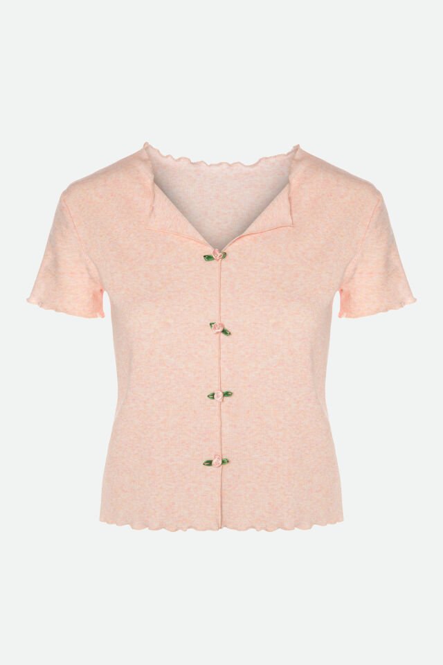 Kadın Pamuklu 3'lü Yeşil Fiyonklu Kaşkorse Pijama Takımı S - Pembe