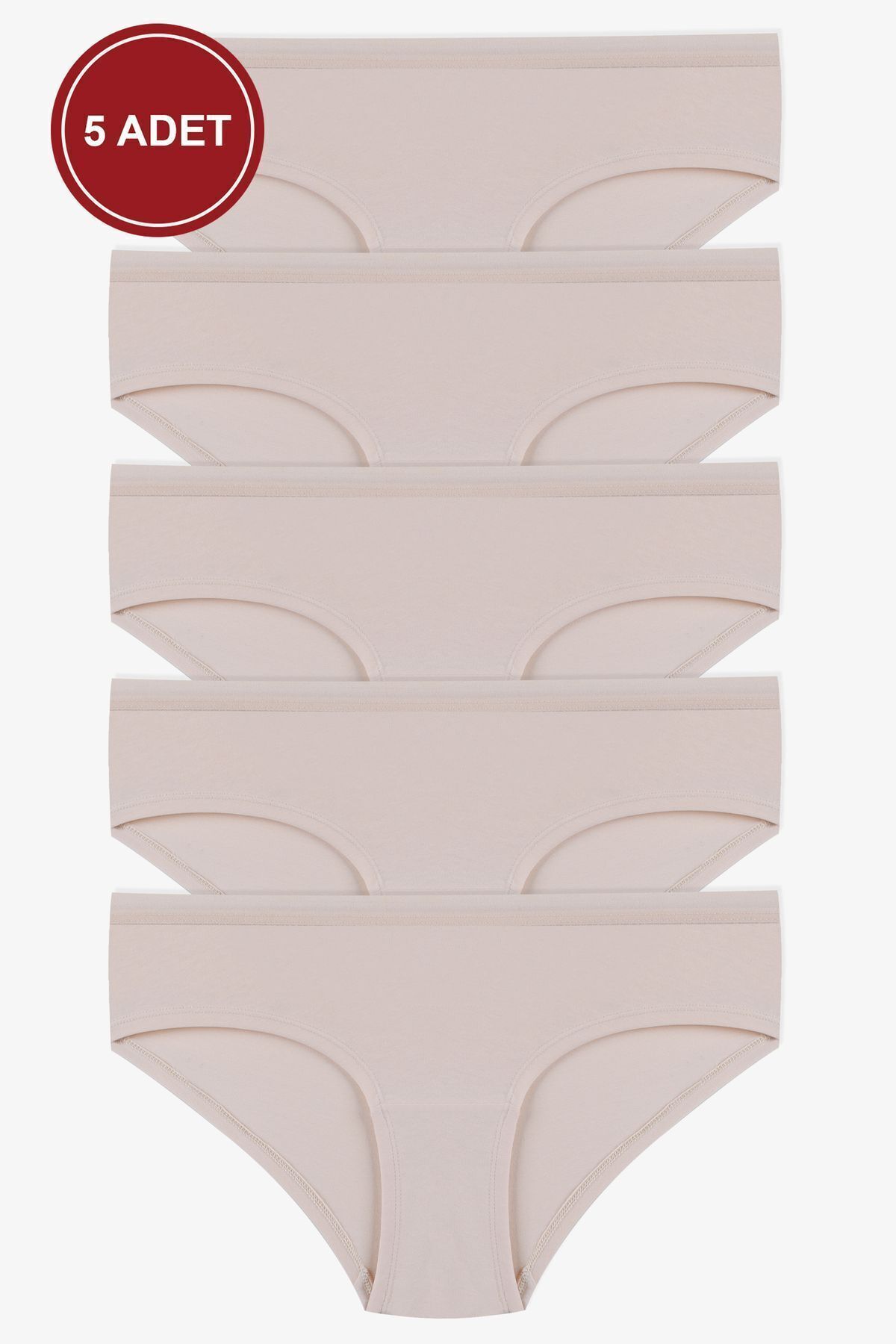 Kadın Pamuklu 5'li Basic Hipster Külot KO6000KTL-1 Ten - XL