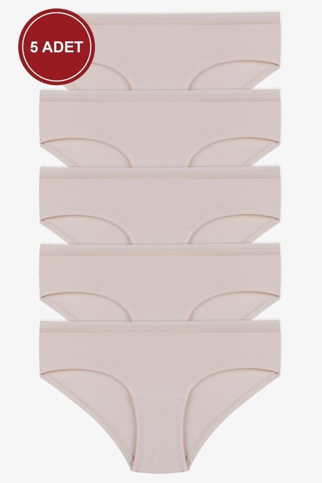 Kadın Pamuklu 5'li Basic Hipster Külot KO6000KTL-1 Ten - XL