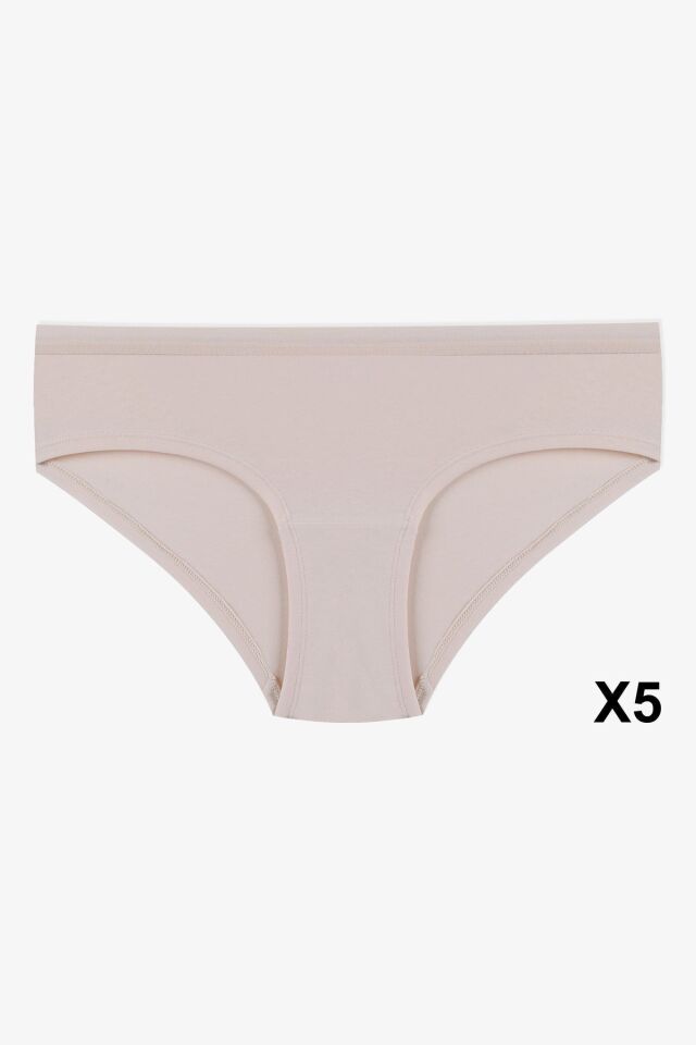 Kadın Pamuklu 5'li Basic Hipster Külot KO6000KTL-1 Ten - XL