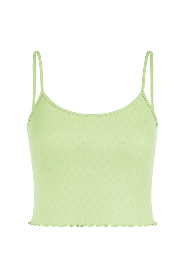 Kadın Pamuklu İp Askılı Şort Takım XL - Yeşil