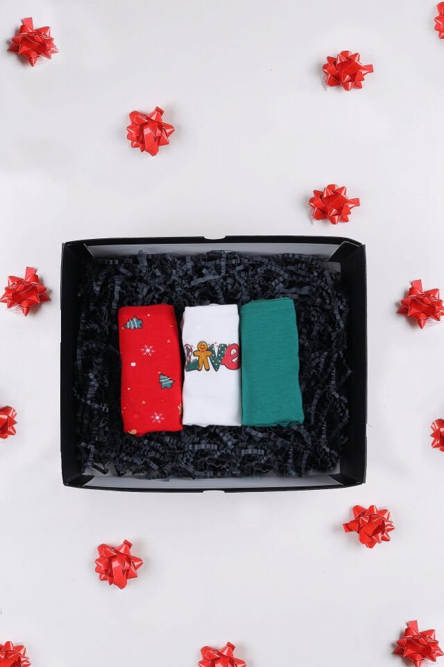 Kadın 3'lü Pamuklu Basic Külot Pembe - Beyaz - L -XL