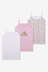 Kız Çocuk 3'lü Penguen Desenli Pamuklu Atlet