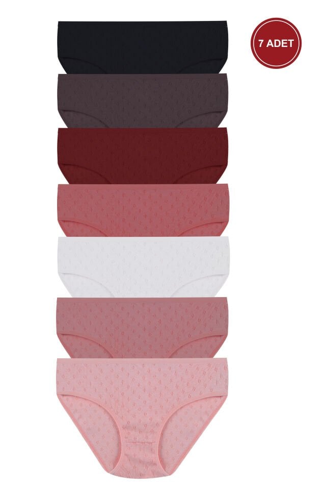 Kadın 7'li Transfer Ribana Bato Siyah - Pudra - 4XL