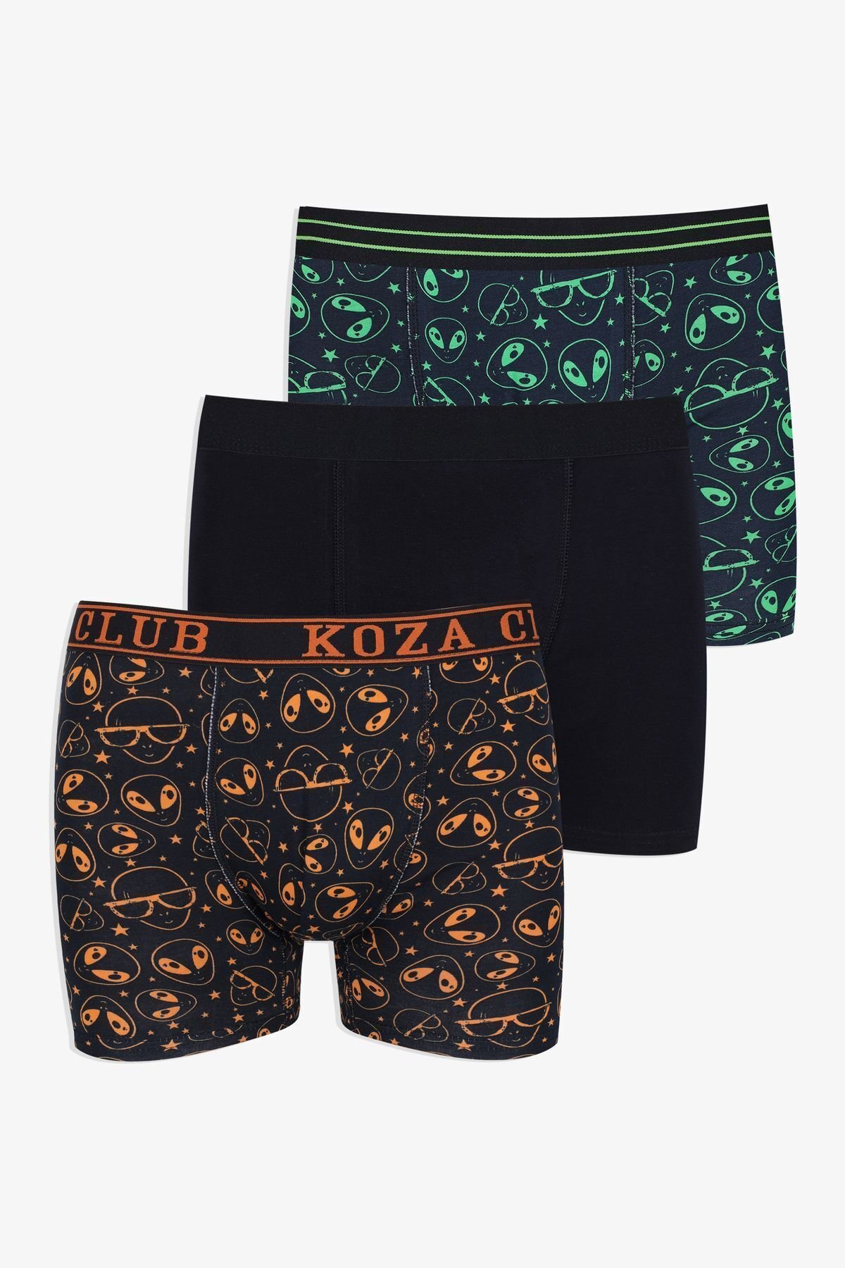 Erkek 3'lü Pamuklu Likralı Boxer