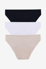 Kadın 3'lü Pamuklu Fitilli Külot