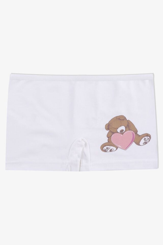 Kız Çocuk 3'lü Desenli Boxer 1052-31 - 7-9 Yaş