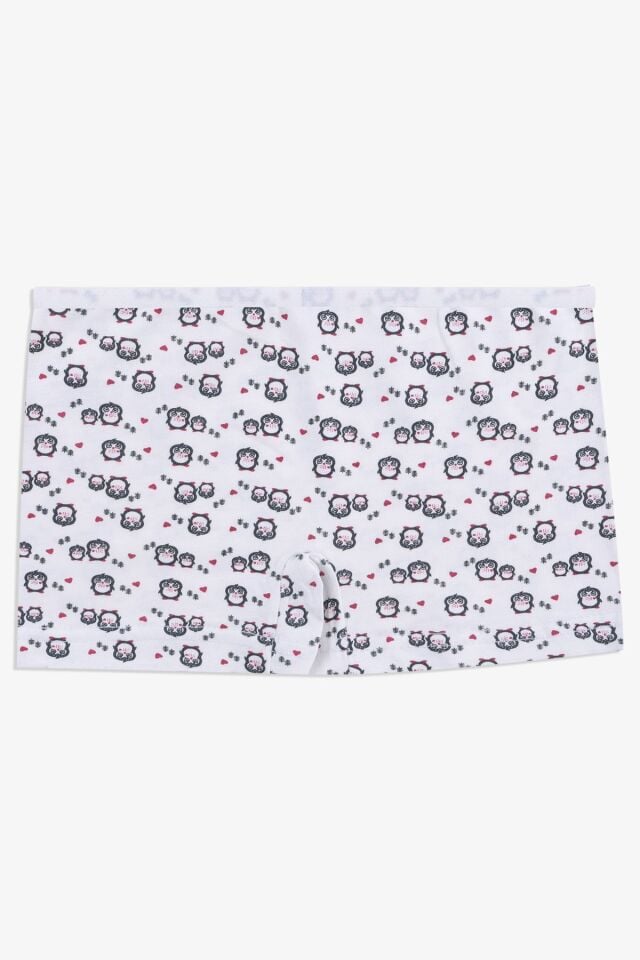 Kız Çocuk 3'lü Desenli Boxer 1052-30 - 5-7 Yaş