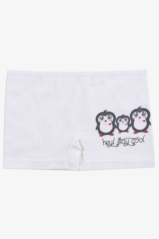 Kız Çocuk 3'lü Desenli Boxer 1052-30 - 5-7 Yaş