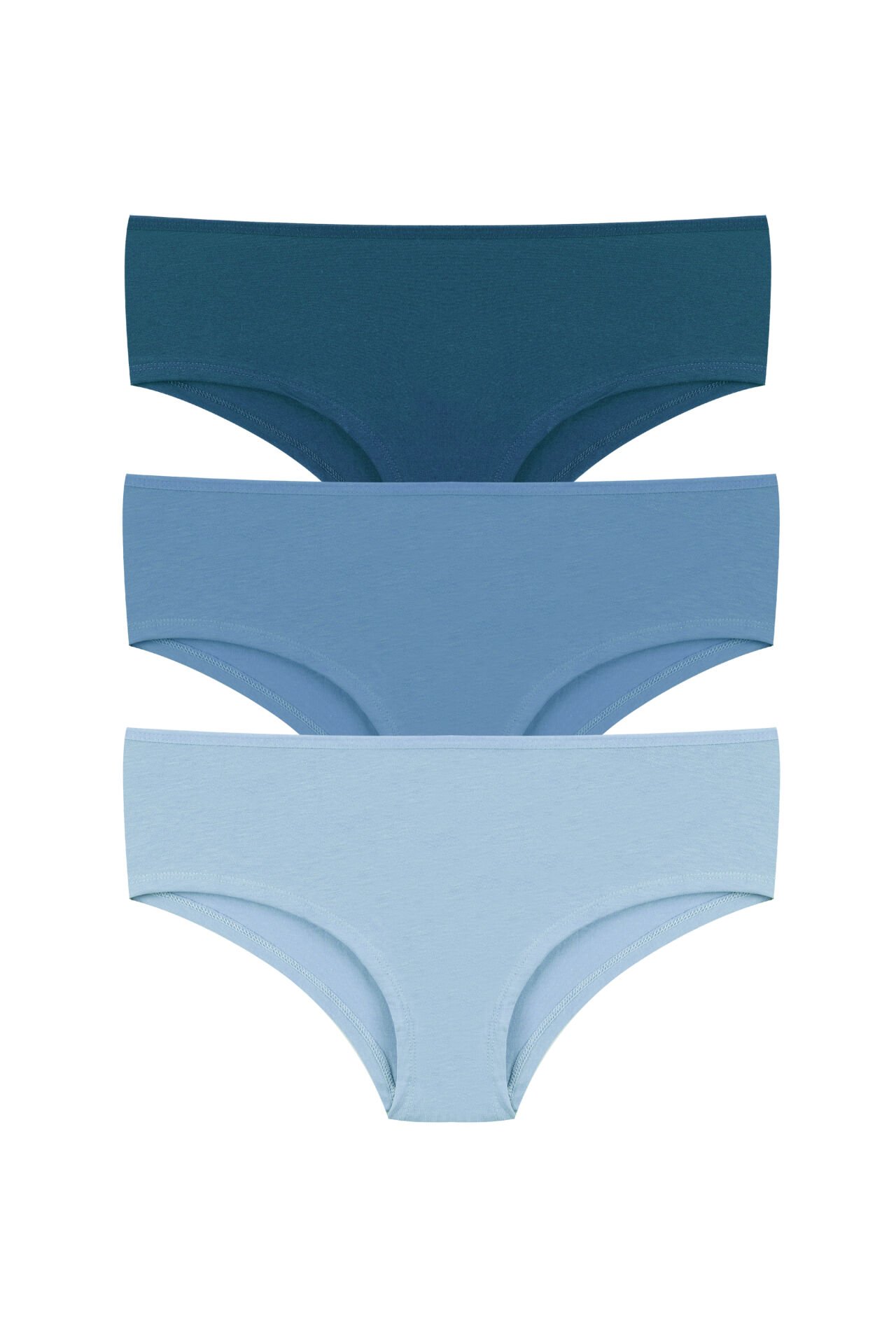 Kadın Pamuklu 3'lü Likralı Hipster Külot